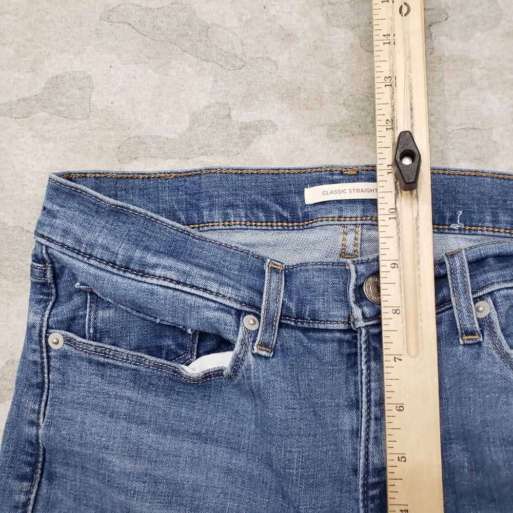 Levi's Jeans Womens 28 Blue Pockets Classic Straight Denim Medium Wash - Picture 5 of 13